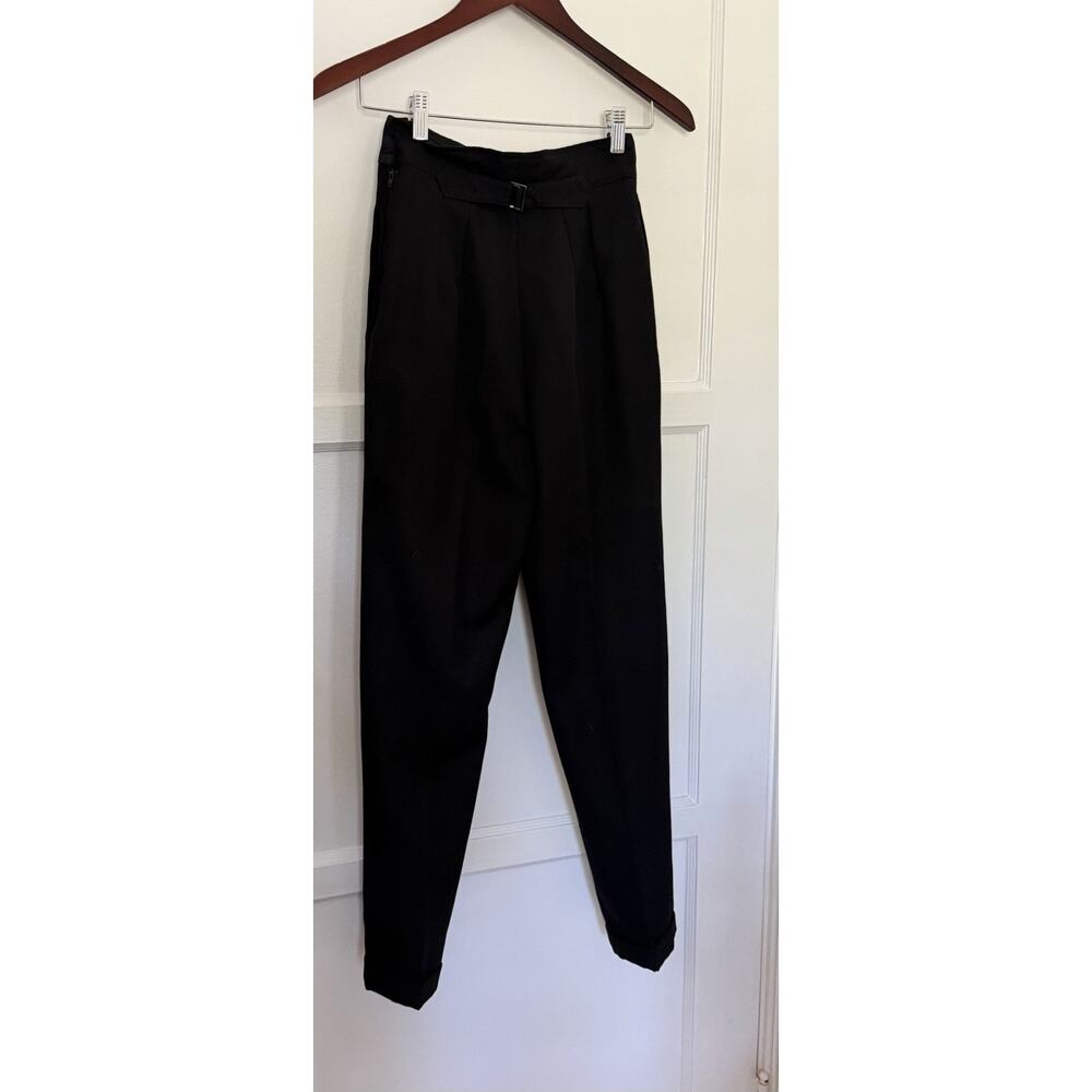 Kenzo Paris Black Wool Pleated Tapered Wool Trousers Dress Pants‎ VTG 90s Sz 36 - Picture 13 of 13
